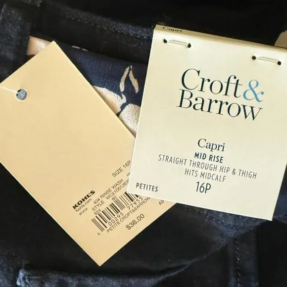 Croft and Barrow 16P blue Capri with flower belt - Picture 4 of 4